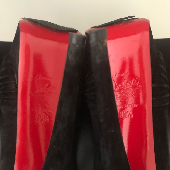 Christian louboutin- black suede velour twist pump - Picture 7 of 8